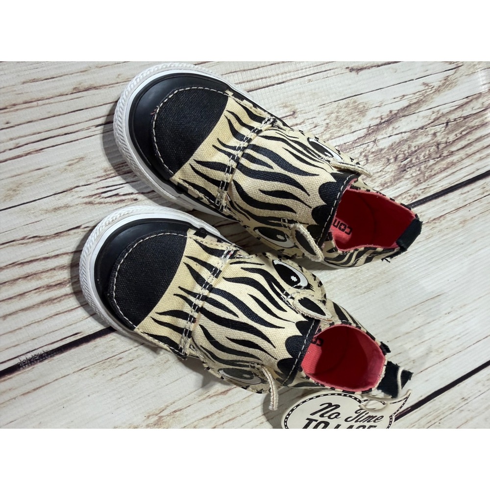 Converse Chuck Taylor All Star Zebra Slip On Toddler Shoes 742828F Black White 8